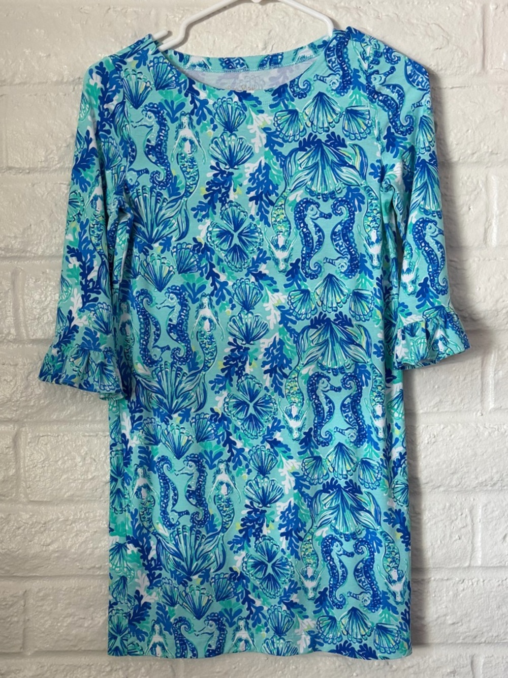 Lilly Pulitzer Girls Dress Mermaid Seahorse Excellent Condition